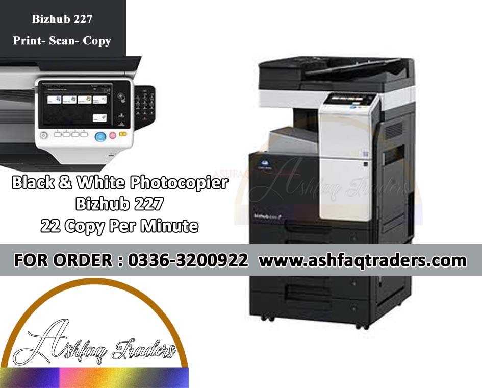 Konica Minolta bizhub 227 A3 Monochrome Multifunction Photocopier Refurbished