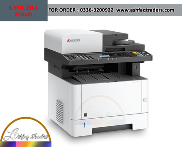 Kyocera ECOSYS M2040dn, M2540dn, and M2640idw multifunction printers for fast printing, scanning, and faxing, with wireless connectivity and duplex printing, available at Ashfaq Traders in Karachi, Pakistan