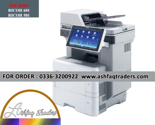 Ricoh MP 501SPF front view – compact reconditioned A4 multifunction printer for office use