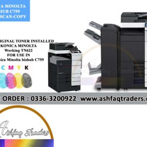 Konica Minolta C759 finishing unit with paper trays